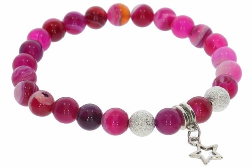 Achat pink kugel 8mm stretch - ,
