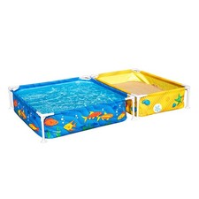 Bestway Kinder-Hartplastikpool mit Sandkasten 213x122x30,5 cm +2 Jahre Garten