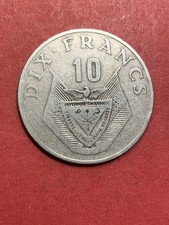 10 Francs Münze Ruanda von 1974  Ku/Ni in SS