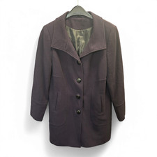 Damen Mantel Gr 42 Dunkelviolett Aubergine Elegant Wollmantel Herbst Winter