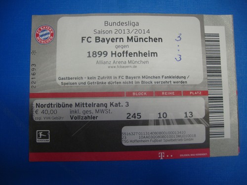 Ticket fc bayern - 13/14,