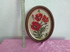 Vintage stickbild blumen oval - blumen,