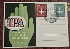 IPA Internationale Polizeiausstellung Essen 1956 Sonderpostkarte mit Briefmarke