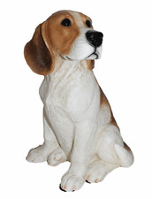 Deko Figur Beagle Adult Hundefigur sitzend Kollektion Castagna aus Resin H 31 cm