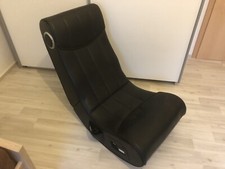 Musiksessel Soundchair Schaukelsessel Gamingsessel (Kunstleder schwarz)