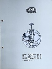 UMF Ruhla STOPPUHR - Kaliber 65: original "Uhren-Ersatzteile" Katalog-Blätter