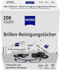 ✅ ZEISS Brillen Reinigungstücher mit Alkohol Putztücher Vorratspack 200 Stück ✅