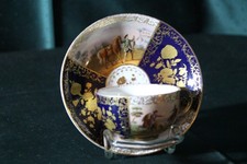 Meissen Porzellan Gedeck kobalt mit Watteau Malerei