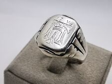 Siegelring Silber 800 Jugendstil Antik Initialen Monogramm "HT" Herrenring