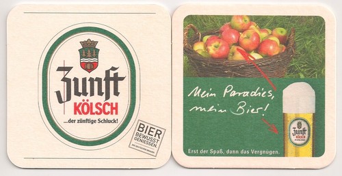 Zunft kölsch bierdeckel - zunft,