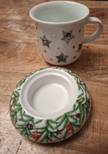 1 Kaffeebecher Henkelbecher ,1 Teelichthalter Arzberg  Daily Weihnachten 