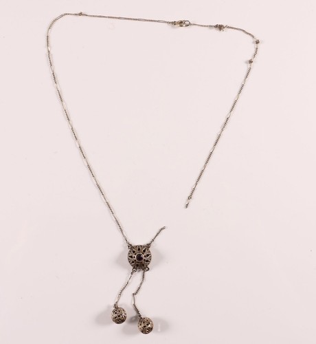 Antik collier kette silber - collier,