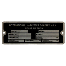 Typenschild für Mc Cormick