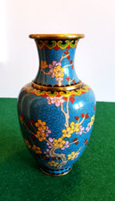 Antike China Cloisonne Vase mit Blumen muster aus erster halb 20.Jh wunderschöne