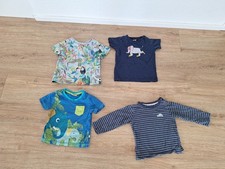 4x T-Shirt Pulli Gr. 86 + 92 Baby Shirt Baumwolle Blau Bunt Kindershirt Kind 