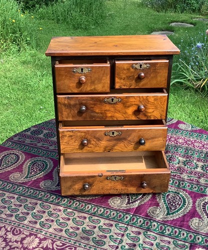 Antike miniatur truhe nussbaum - truhe,