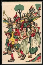 Künstler-AK Karel L. Links: Die goldene Gans 