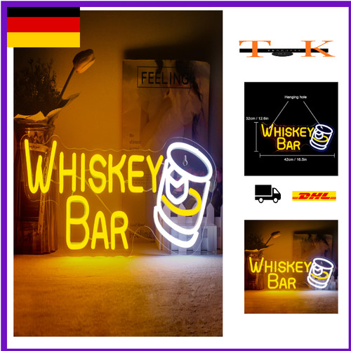 Whiskey bar neon schild led - whiskey,