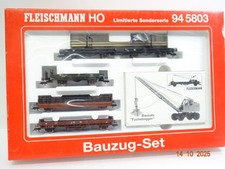 Fleischmann H0 94 5803 AC Bauzug-Set 4tlg. der DB mit Fuchsbagger in OVP JL3575