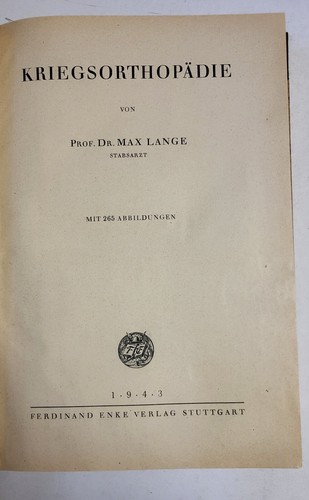Kriegsorthopädie von prof - kriegsorthopädie,