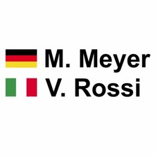 Autoaufkleber FLAGGE NAME Wunschtext 2 Stück Motorsport Rally DTM Racing