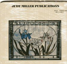 Judy Miller -HT-6 Three Iris - Tiffany Glaskunst Vorlage Pattern Fensterbild NEU