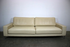 Rolf Benz EGO Couch Dreisitzer Creme Designer Sofa Chromfüße