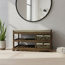 Sitzbank aus Rattan mit 2