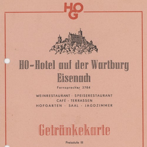 Menükarte ddr hotel auf - ddr,