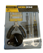 WORKZONE Feinmechaniker Satz Set Schraubendreher Set mit Bits & Zange