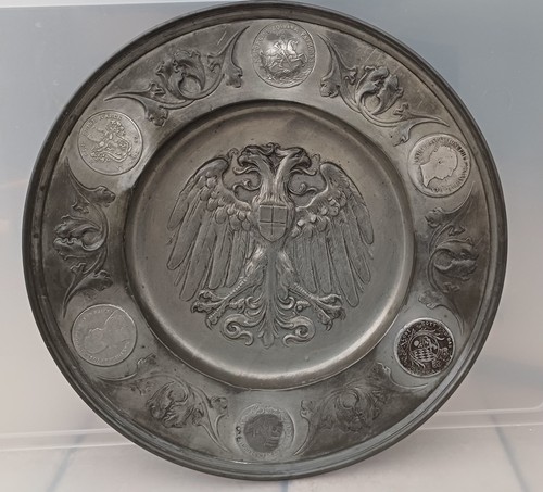 Zinn platte mit doppeladler - doppeladler,