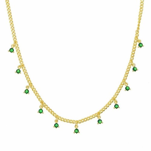 Halskette damen gold zirkonia - halskette,