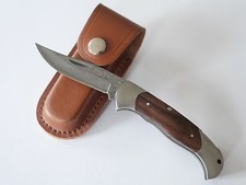 Damast Taschenmesser - Jagdmesser Sandelholz-Griff - Neu