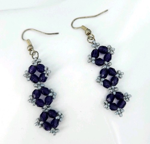 Ohrringe lila silber blumen - silber,