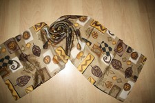 Seidenschal Tuch Halstuch Brauntöne Blätter 100% Seide ca. 32 x 160 cm Neu! 