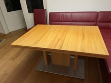 Esstisch Buche ausziehbar LBH: 130x90x75 Kernbuche Lackiert, Bodenplatte MDF