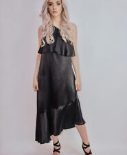 Extravagantes Kleid aus 100% Bio-Seide, schwarz, Größe M, 1x getragen