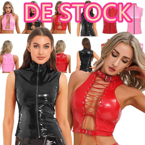 Damen lack leder - de, crop