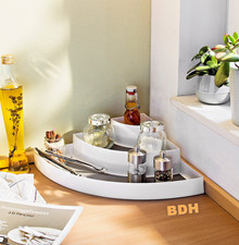 Eckregal Küche Regal Gewürzregal Badregal Kücheneckregal Weiss 30x30 cm 3 Ebenen