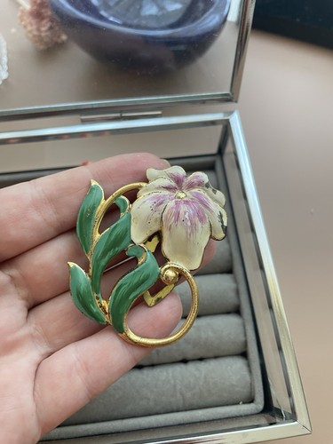 Vintage enamel iris - vintage, dress