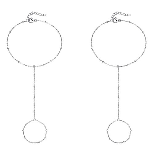 Silberfarbene handkette - 2x,
