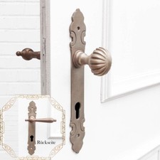 Türbeschlag mit Türklinke & Knauf für Haustüren | PZ92 | Messing patiniert