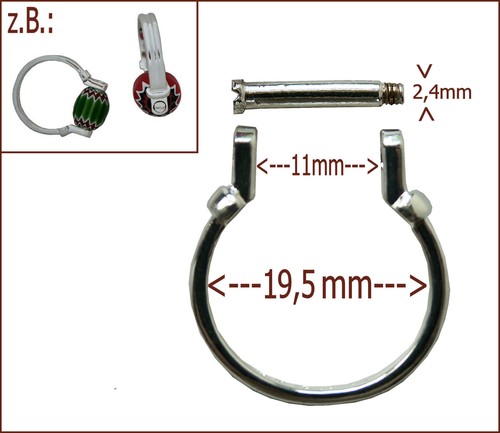Wechselring versilbert 5 - versilbert, (19,5
