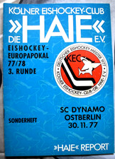 KÖLNER HAIE - EUROPAPOKAL 1977/78 - PROHRAMMHEFT - KÖLNER EC-SC DYNAMO OSTBERLIN