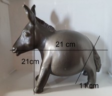 Spardose  Esel braun Keramik Figur mit Schlüssel