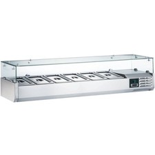 ZORRO Aufsatzkühlvitrine ZVRX | 1200x380mm | für 4x 1/3 GN-Behälter