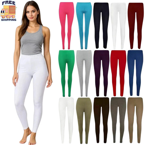 Leggings baumwolle uni - baumwolle,
