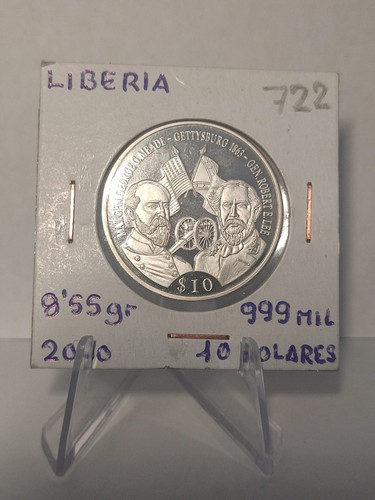 Liberia dollars 2000 silber - 10,