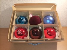 DDR?? 6 Christbaumkugeln, Weihnachtsschmuck, Lauscha? Bunt #28