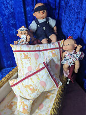 DDR Hase Motiv - 4-tlg. - Kissen Set - Puppenbett Puppenwagen Garnitur Unikat